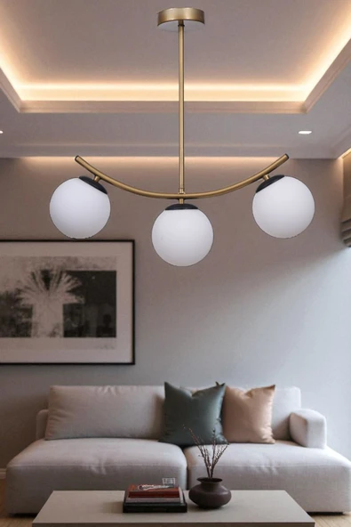 Lumexx VELVET 3 LÜ ESKİTME BEYAZ CAMLI PLAFONYER AVİZE ürün görseli