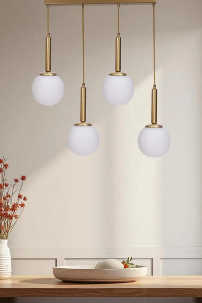 Lumexx SEZGİ 4 LÜ SIRALI ESKİTME BEYAZ CAMLI SARKIT ürün görseli