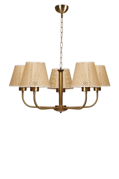 Lumexx APOLLO 5 Lİ ESKİTME PETEK ABAJURLU AVİZE - Resim 2