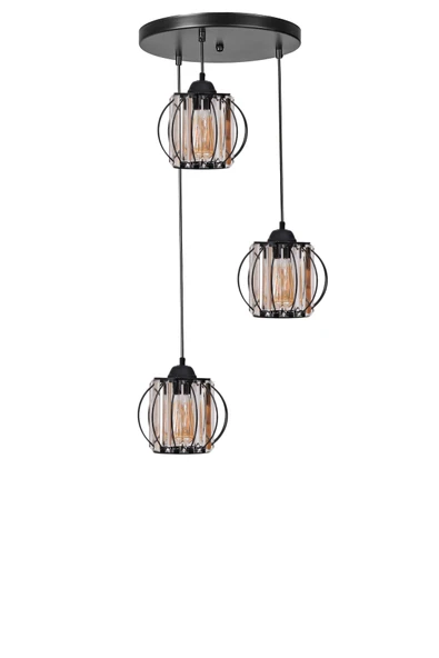 Lumexx OHRİD 3 LÜ TEPSİLİ SİYAH SARKIT - Resim 2