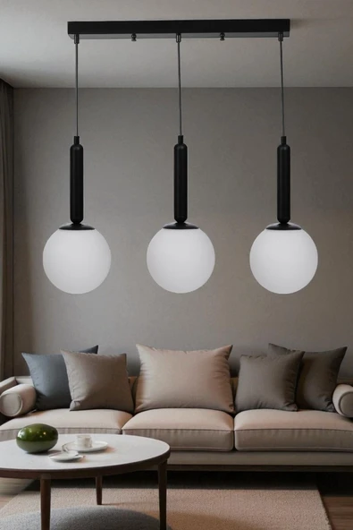 Lumexx SEZGİ 3 LÜ SIRALI SİYAH BEYAZ CAMLI SARKIT ürün görseli