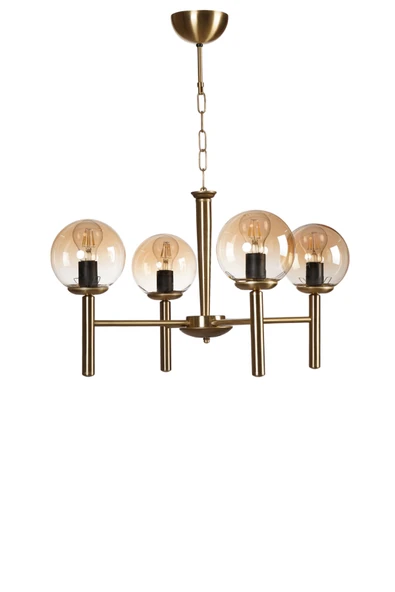 Lumexx LUKE 4 LÜ ESKİTME BAL CAMLI AVİZE - Resim 2