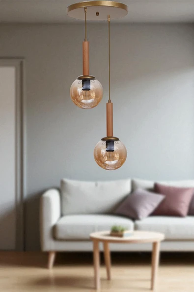 Lumexx IŞIL 2 Lİ TEPSİLİ NATUREL BAL CAMLI SARKIT ürün görseli