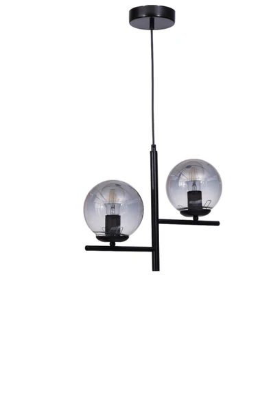 Lumexx TERRA 2 Lİ SİYAH FÜME CAMLI AVİZE - Resim 2