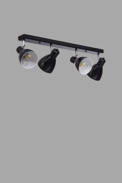 Lumexx OTİS 4 LÜ SIRALI SİYAH PLAFONYER AVİZE - Resim 3