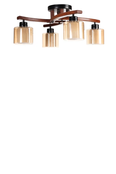 Lumexx WESTON 4 LÜ CEVİZ ÇİFT CAMLI PLOFONYER AVİZE - Resim 2