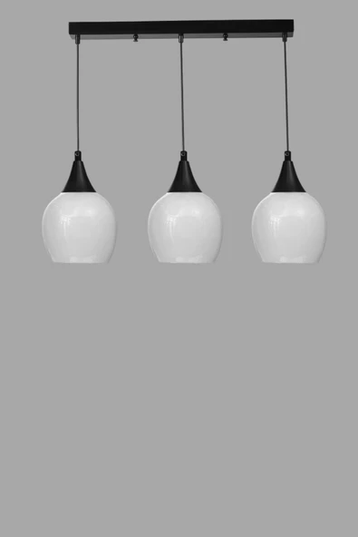 Lumexx ENZO 3 LÜ SIRALI SİYAH BEYAZ CAMLI SARKIT - Resim 3