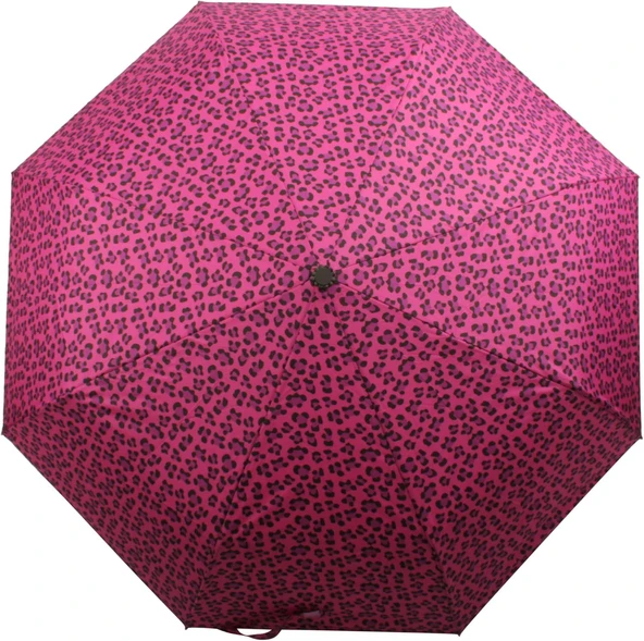 Kadınlar İçin Otomatik Şemsiye Pembe Leopar Desen - Resim 2