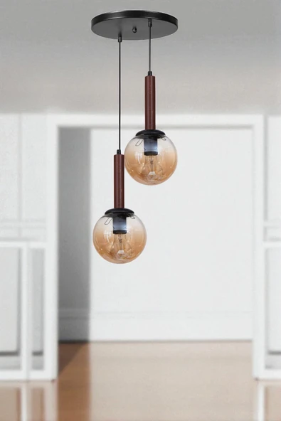 Lumexx IŞIL 2 Lİ TEPSİLİ CEVİZ BAL CAMLI SARKIT ürün görseli