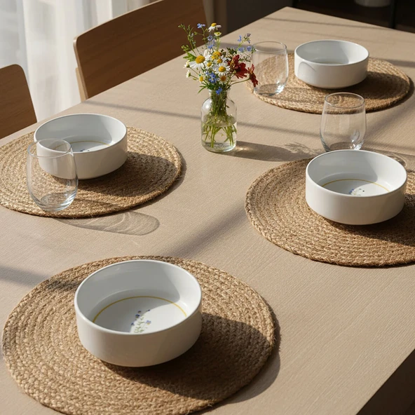 GÜRAL PORSELEN Paris Flower 4 Parça 12 cm Kase 29551 - Resim 3