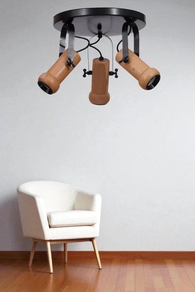 Lumexx PASCAL 3 LÜ TEPSİLİ NATUREL PLAFONYER AVİZE ürün görseli