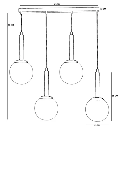 Lumexx IŞIL 4 LÜ SIRALI CEVİZ BEYAZ CAMLI SARKIT - Resim 4