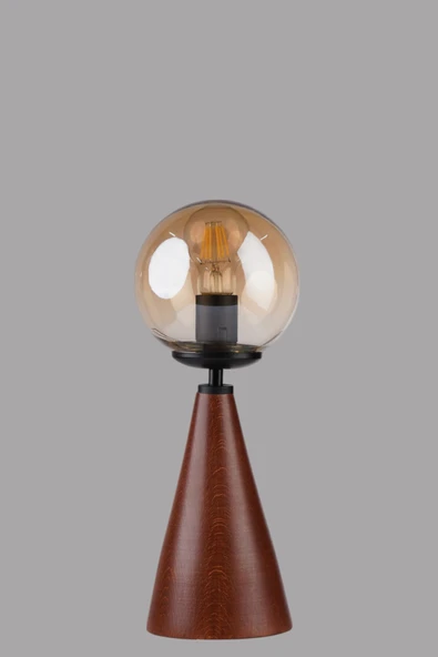 Lumexx JUNO CEVİZ BAL CAMLI MASA LAMBASI - Resim 4