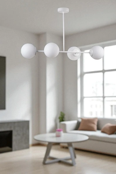 Lumexx YENİ FAVORİ 4 LÜ BEYAZ CAMLI AVİZE ürün görseli