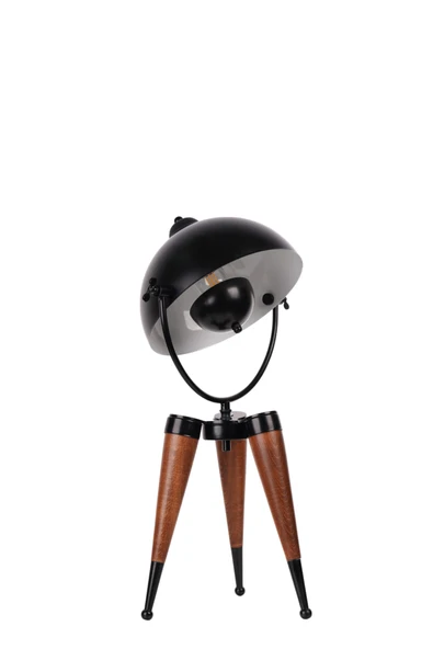 Lumexx YENİ STİL CEVİZ SİYAH RETRO BAŞLIKLI MASA LAMBASI - Resim 2