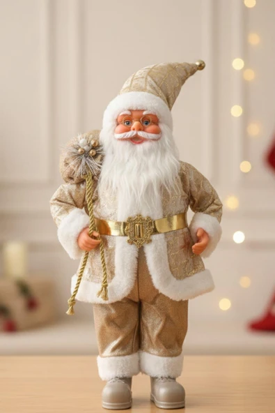 Yılbaşı Süsü Noel Baba Biblo Figür Büyük Boy 45cm – Dekoratif Süs ve Hediye Figürü - 5