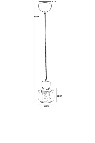 Lumexx LİDYA TEKLİ SİYAH FÜME CAMLI SARKIT - Resim 4