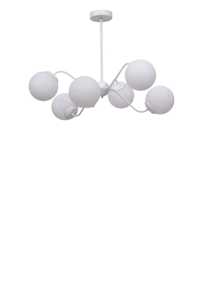 Lumexx YENİ AHTAPOT 6 LI BEYAZ CAMLI AVİZE - Resim 2