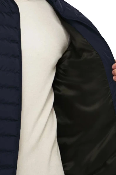 D1fference İçi Astarlı Cepli Jel Elyaf Su ve Rüzgar Geçirmez Şişme Kışlık Erkek Mont - Resim 5