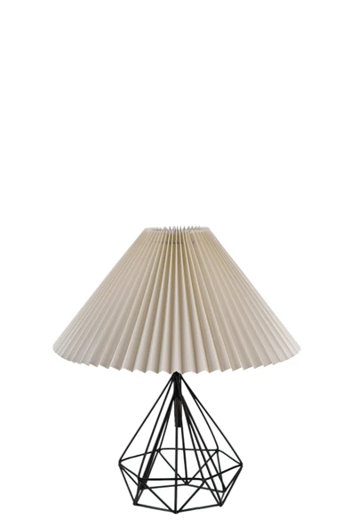Lumexx PRAMİT SİYAH PİLELİ KREM MASA LAMBASI - Resim 2