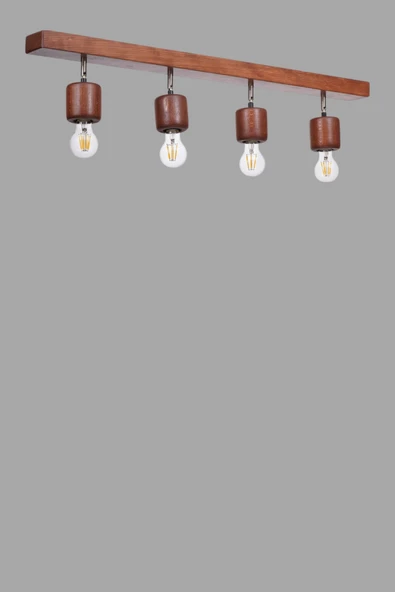 Lumexx PAMELA 4 LÜ SIRALI CEVİZ PLAFONYER AVİZE - Resim 5