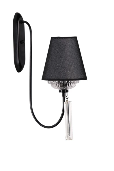 Lumexx KONTES SİYAH HASIR SİYAH ABAJURLU APLİK - Resim 2