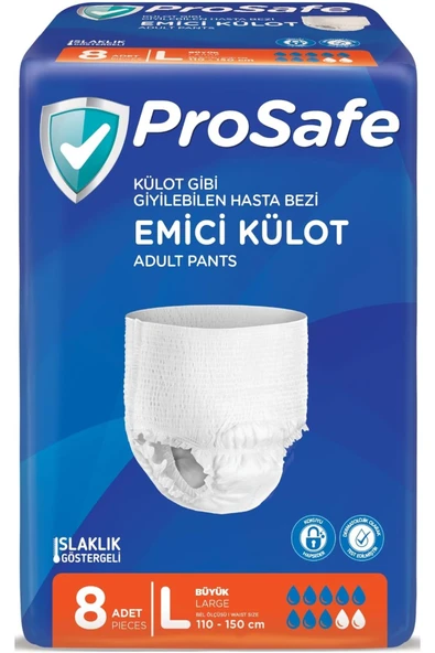 Emici Külot Hasta Bezi L- Büyük- Large (İÇ ADET 8) Tekli Pk ürün görseli