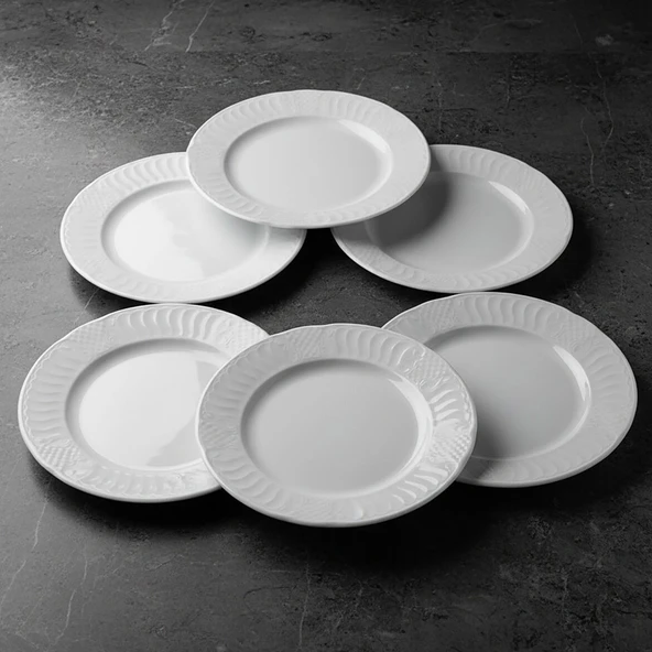 GÜRAL PORSELEN Sembol 6 Parça 20 cm Pasta Tabağı - Resim 3