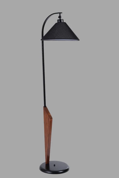 Lumexx AKTAN CEVİZ LAMBADER HASIR SİYAH ABAJURLU - Resim 3