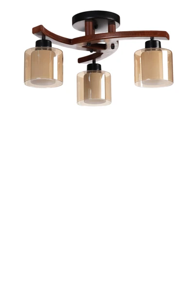 Lumexx WESTON 3 LÜ CEVİZ ÇİFT CAMLI PLOFONYER AVİZE - Resim 2