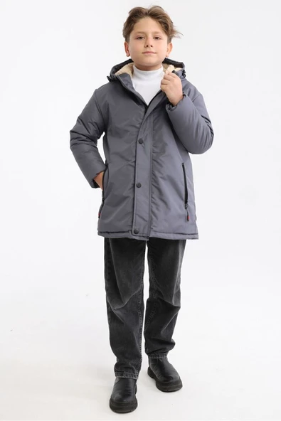 İçi Kürklü Su ve Rüzgar Geçirmez Erkek Çocuk Mont - Resim 9