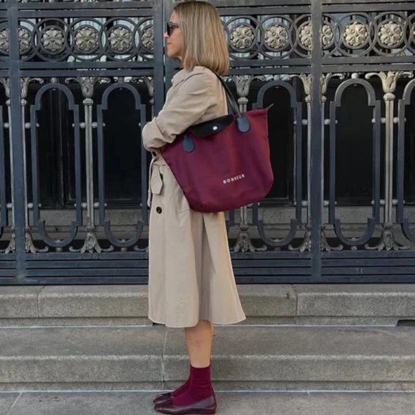 BONHEUR N 7 Kanvas Çanta- Cherry Red - Resim 4