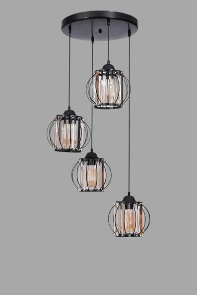 Lumexx OHRİD 4 LÜ TEPSİLİ SİYAH SARKIT - Resim 3