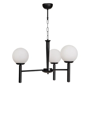 Lumexx LUKE 3 LÜ SİYAH BEYAZ CAMLI AVİZE - Resim 2