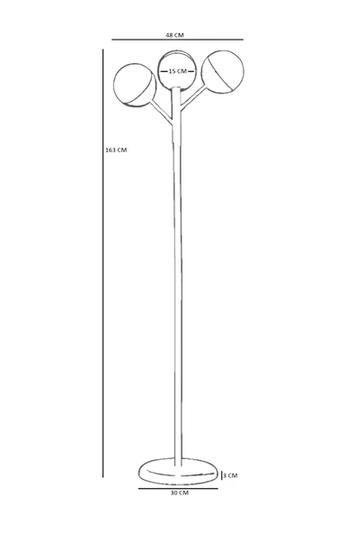 Lumexx KÜRE 3 LÜ BEYAZ LAMBADER BEYAZ CAMLI - Resim 4