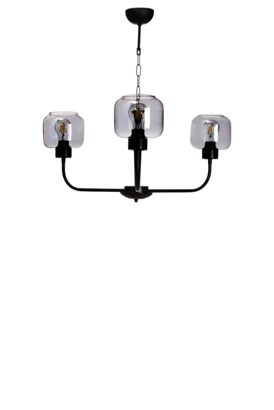 Lumexx APOLLO 3 LÜ ESKİTME FÜME CAMLI AVİZE - Resim 2