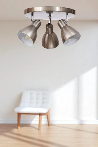 Lumexx OTİS 3 LÜ TEPSİLİ MAT KROM PLAFONYER AVİZE ürün görseli