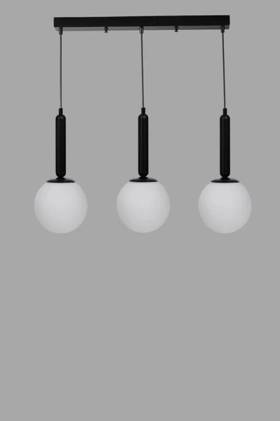 Lumexx SEZGİ 3 LÜ SIRALI SİYAH BEYAZ CAMLI SARKIT - Resim 3