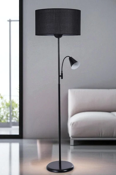 Lumexx DEVİN SİYAH LAMBADER SİLİNDİR HASIR SİYAH ABAJURLU ürün görseli