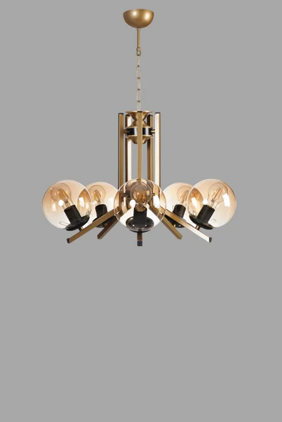 Lumexx Yeni Ruby 5 Li Eskitme Bal Camlı Avize - Resim 3