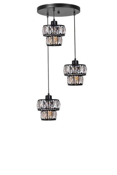 Lumexx LEO 3 LÜ TEPSİLİ SİYAH SARKIT - Resim 3