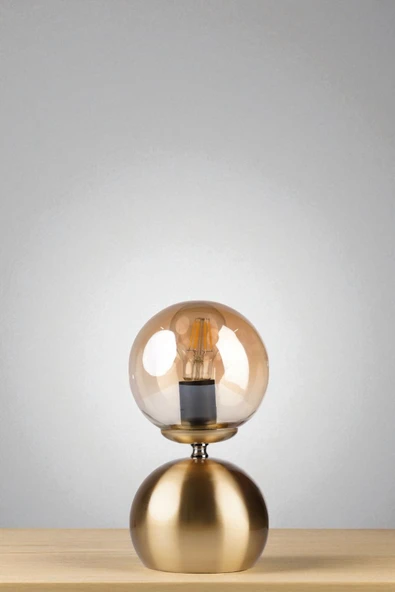 Lumexx OLİVER ESKİTME KAPLAMALI BAL CAMLI MASA LAMBASI - Resim 2