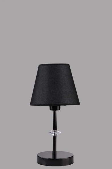 Lumexx ÜSKÜP SİYAH HASIR SİYAH ABAJURLU MASA LAMBASI - Resim 4