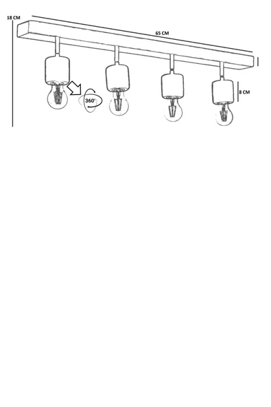 Lumexx PAMELA 4 LÜ SIRALI NATUREL PLAFONYER AVİZE - Resim 7