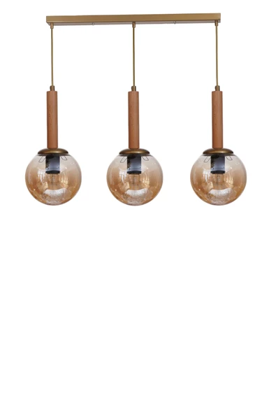 Lumexx IŞIL 3 LÜ SIRALI NATUREL BAL CAMLI SARKIT - Resim 2