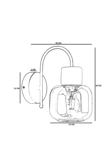 Lumexx LİDYA SİYAH BAL CAMLI APLİK - Resim 4