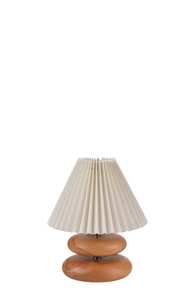 Lumexx MARS NATUREL PİLELİ KREM ABAJURLU MASA LAMBASI - Resim 3