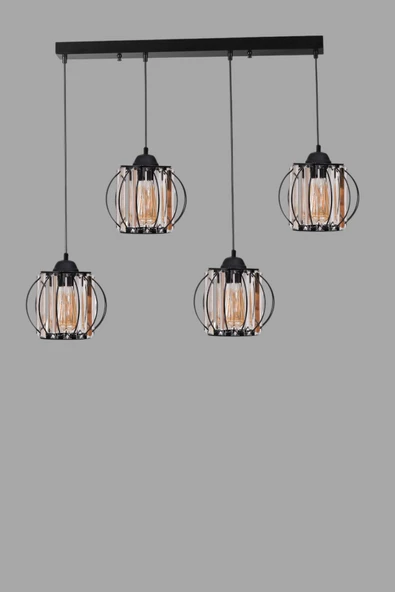 Lumexx OHRİD 4 LÜ SIRALI SİYAH SARKIT - Resim 3