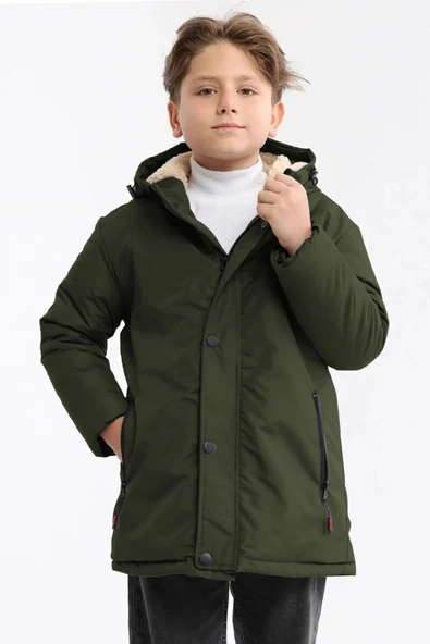 İçi Kürklü Su ve Rüzgar Geçirmez Erkek Çocuk Mont - Resim 1