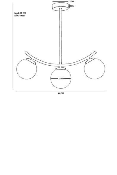 Lumexx VELVET 3 LÜ SİYAH FÜME CAMLI PLAFONYER AVİZE - Resim 4